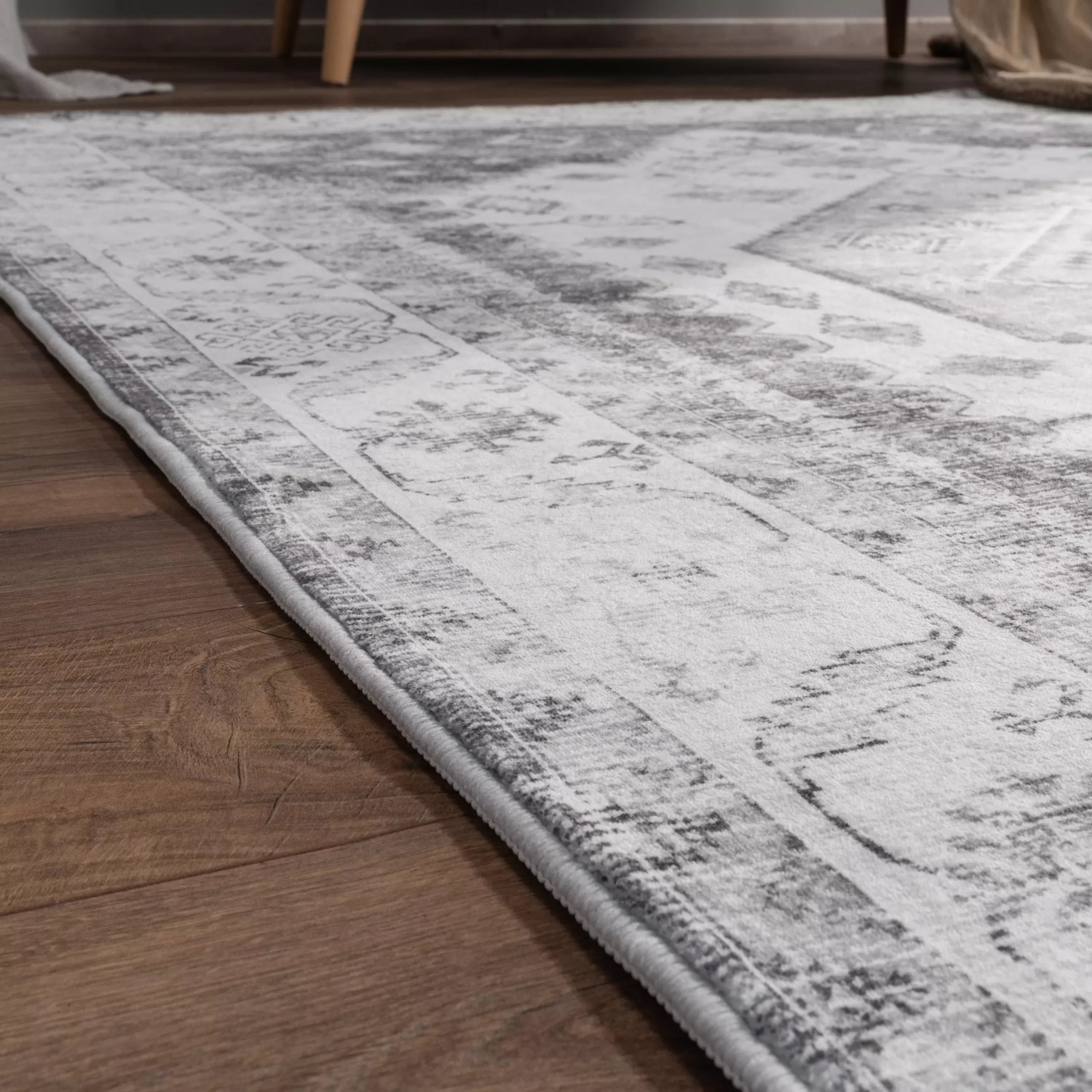 Waschbarer Teppich Cambria Grau 240x340 Cm – Bild 3