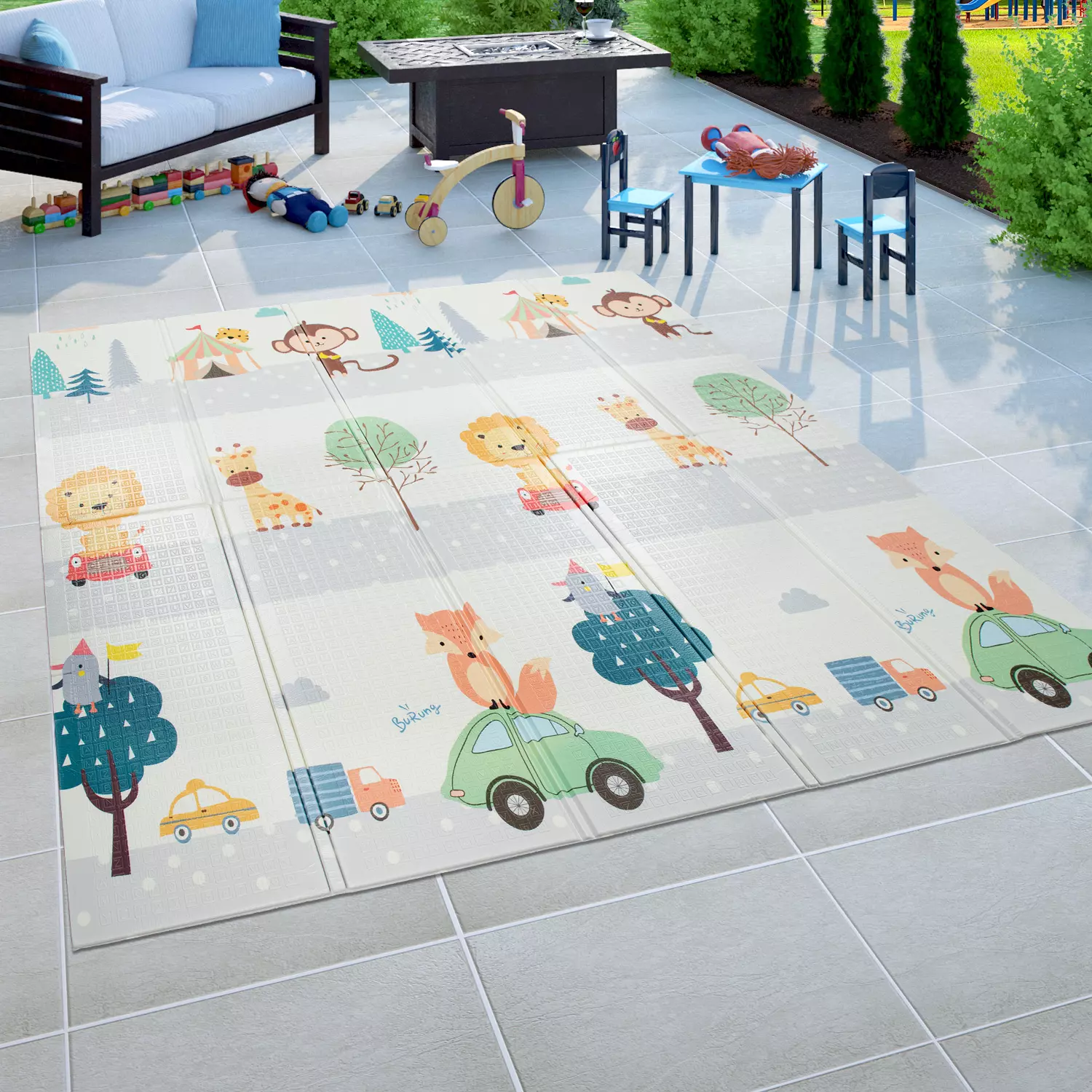 Faltbare Spielmatte Bambino Mehrfarbig 180x200 Cm – Bild 3