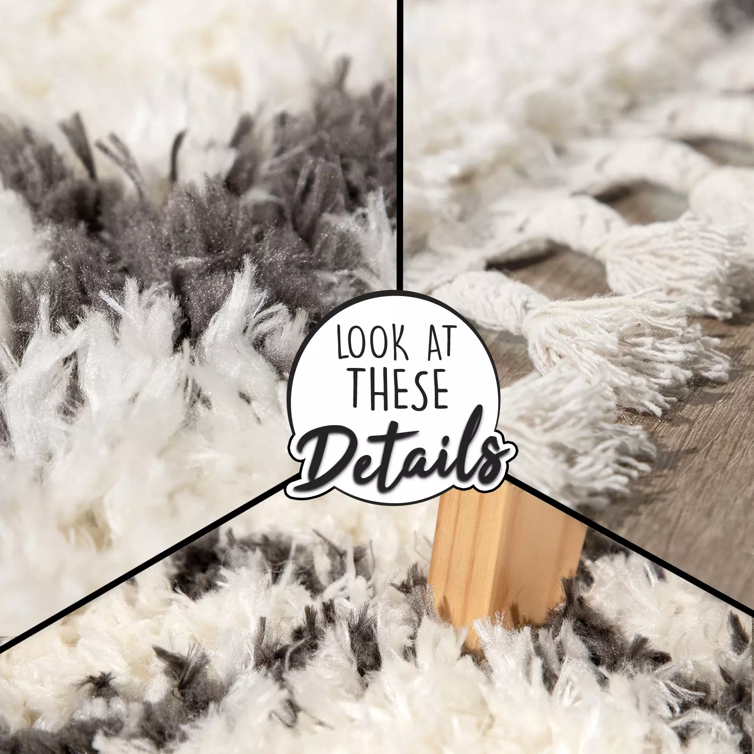 Hochflor-Teppich Oregon Beige 120 Cm Rund – Bild 2