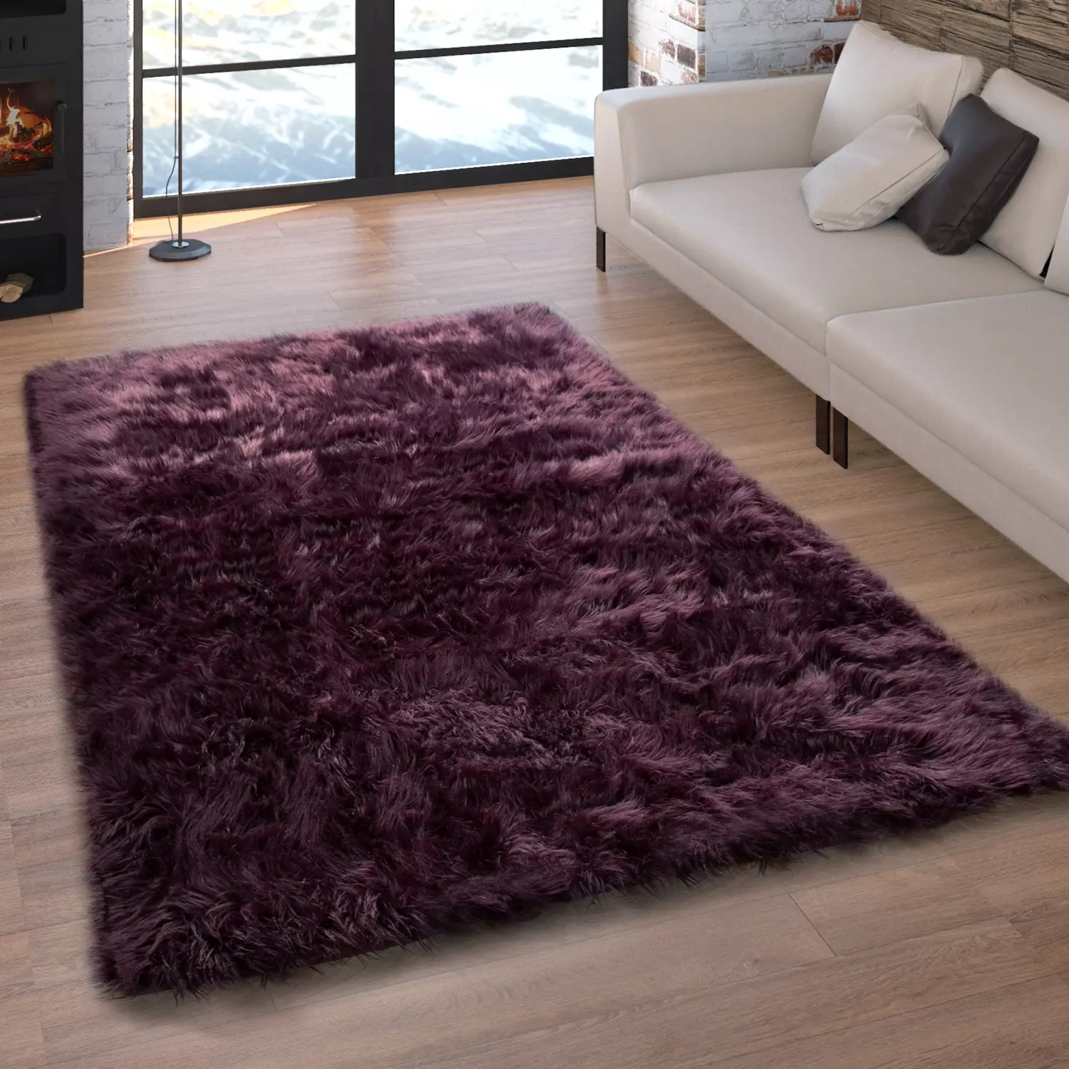 Hochflor-Teppich Playara Lila 60x100 Cm