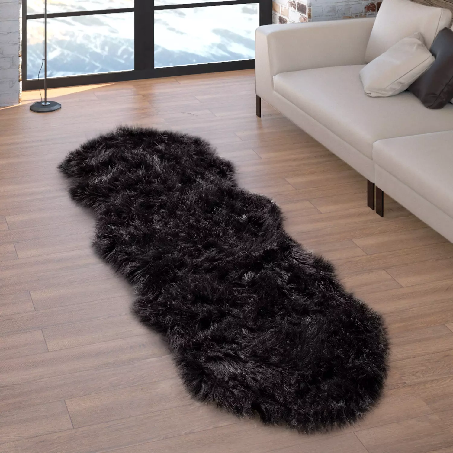 Hochflor-Teppich Playara Schwarz 120 Cm Rund – Bild 3