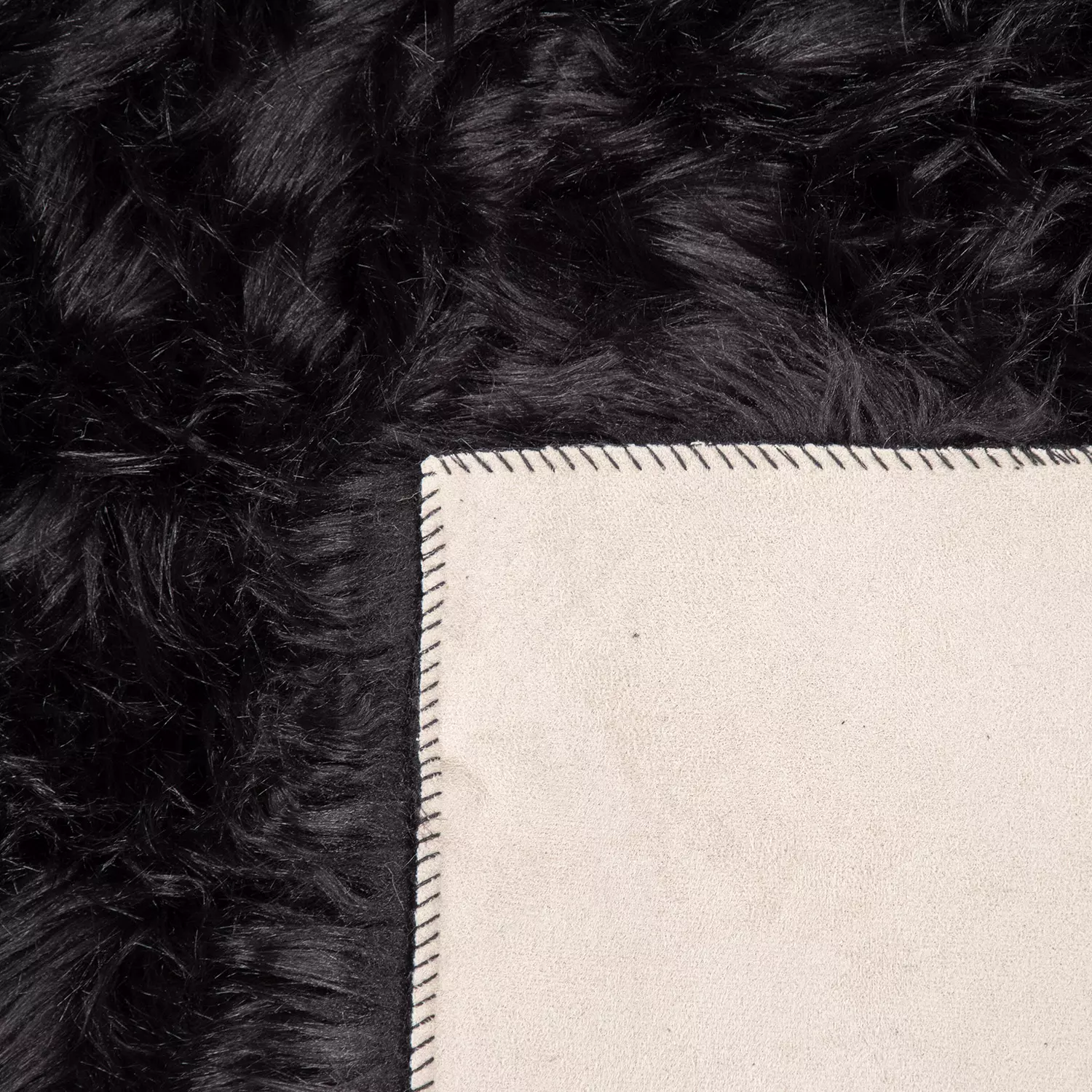 Hochflor-Teppich Playara Schwarz 120 Cm Rund – Bild 2