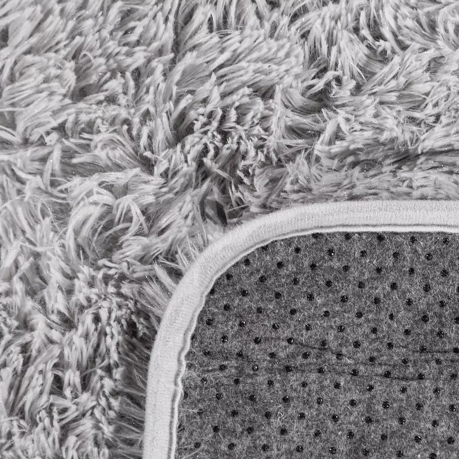 Hochflor-Teppich Silvana Silber 80 Cm Rund – Bild 3