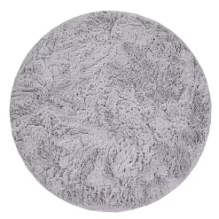 Hochflor-Teppich Silvana Silber 80 Cm Rund