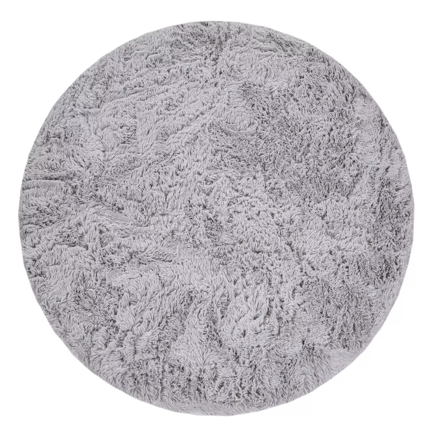 Hochflor-Teppich Silvana Silber 80 Cm Rund