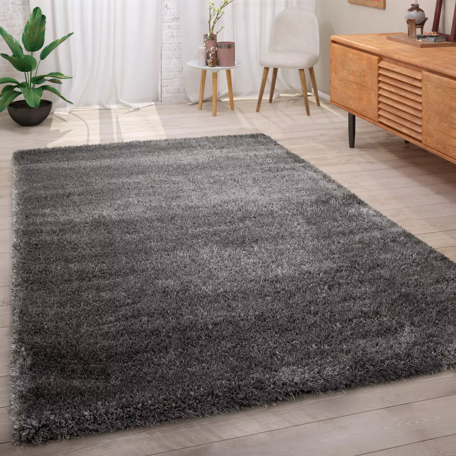 Hochflor-Teppich Tocara Grau 120x170 Cm