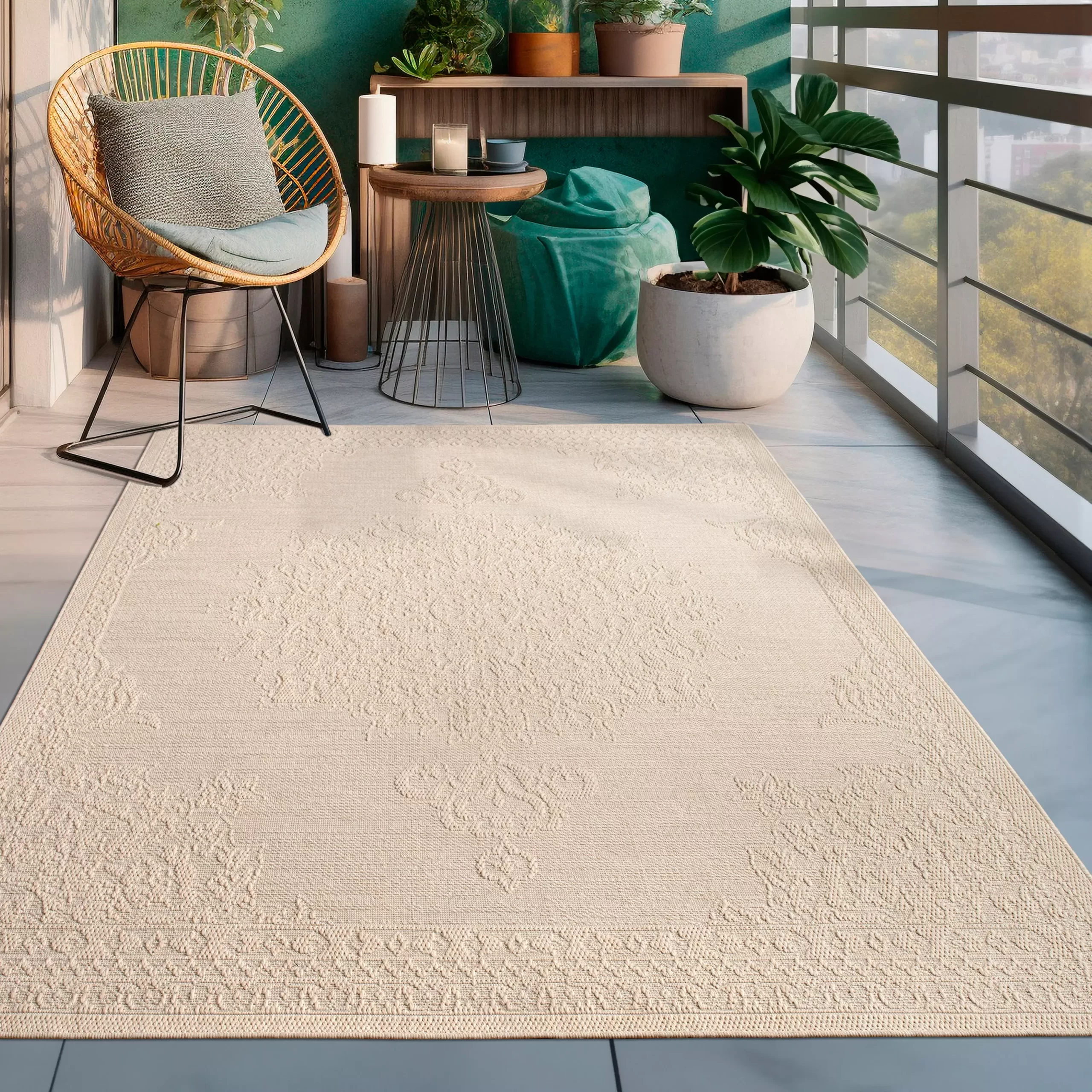 In- & Outdoor-Teppich Rimora Creme 160x220 Cm – Bild 2