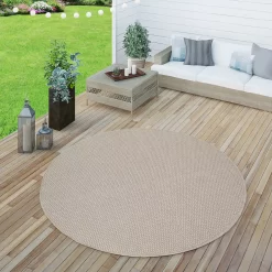 In- & Outdoor-Teppich Timba Beige 160 Cm Rund
