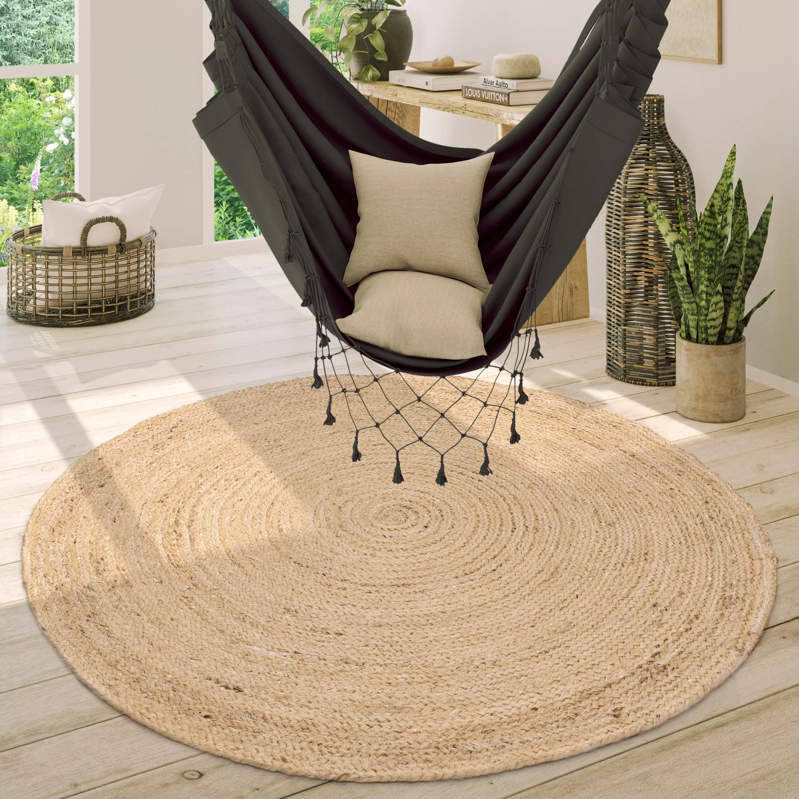 Jute-Teppich Vibora Elfenbein 200 Cm Rund – Bild 5