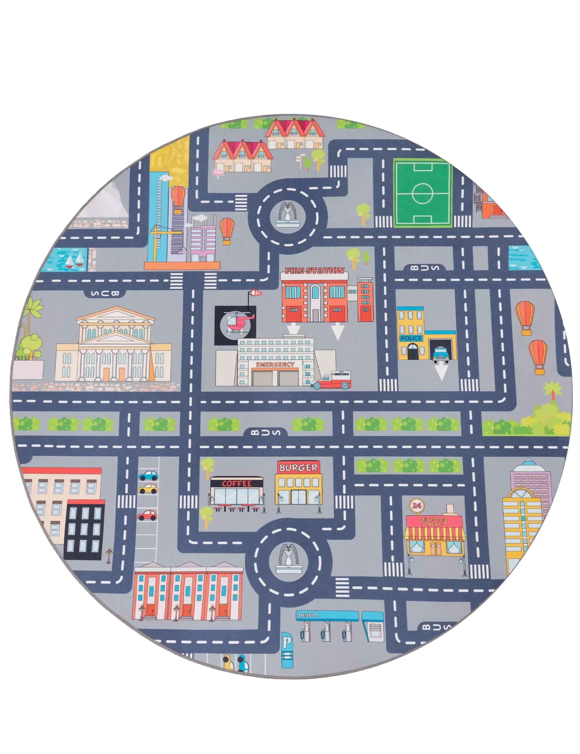 Kinderteppich Bini Grau 160 Cm Rund