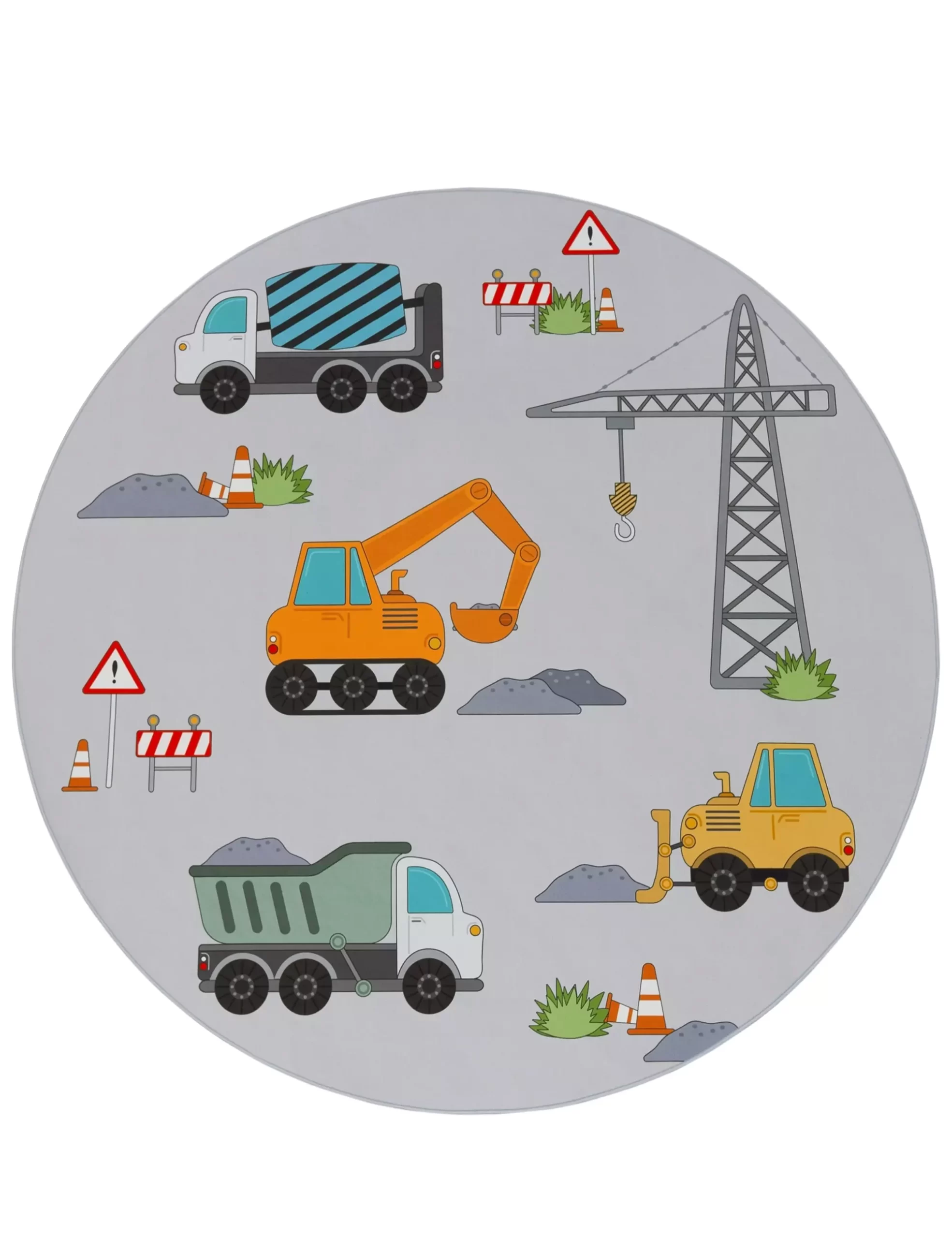 Kinderteppich Bini Grau 200 Cm Rund