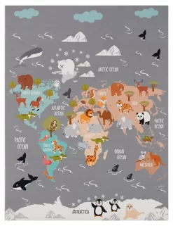 Kinderteppich Bini Grau 240x340 Cm