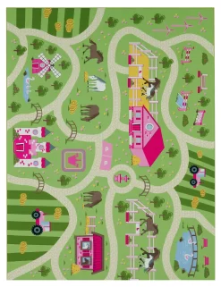 Kinderteppich Bini Grün 200 Cm Quadrat