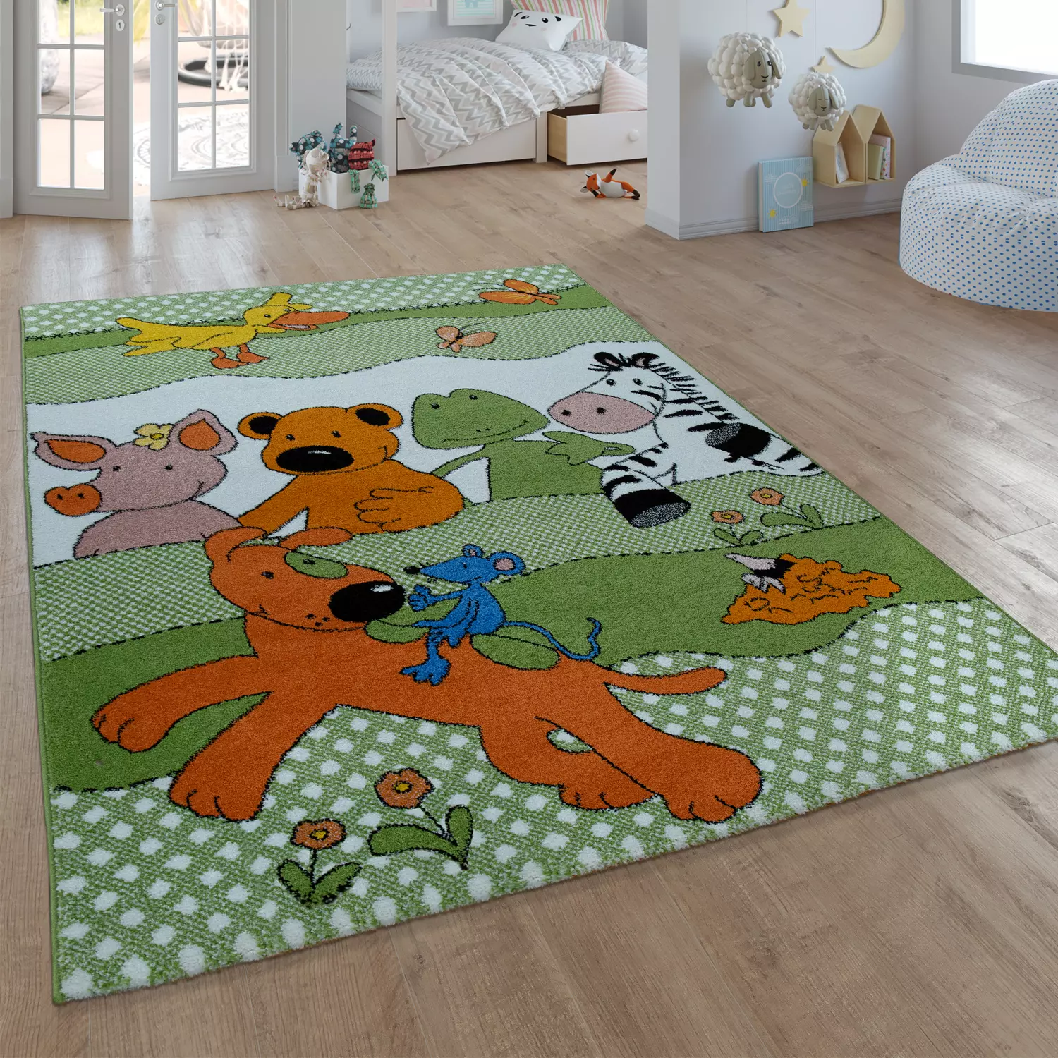 Kinderteppich Die Lieben Sieben Grün 120x170 Cm