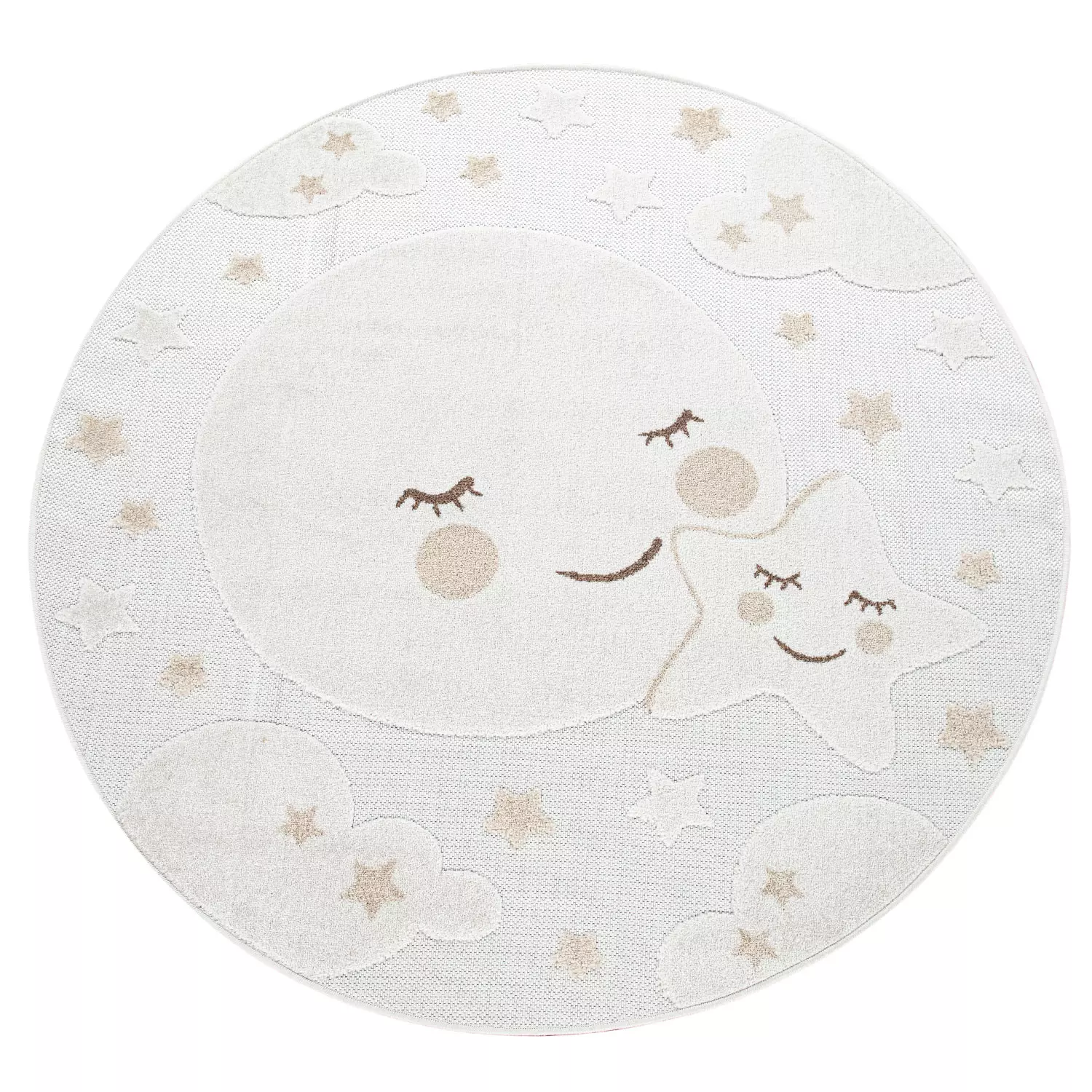 Kinderteppich In- & Outdoor Twitara Beige 120 Cm Rund