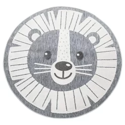 Kinderteppich In- & Outdoor Twitara Grau 160 Cm Rund
