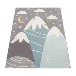 Kinderteppich Kosmos Grau-Blau 120x170 Cm