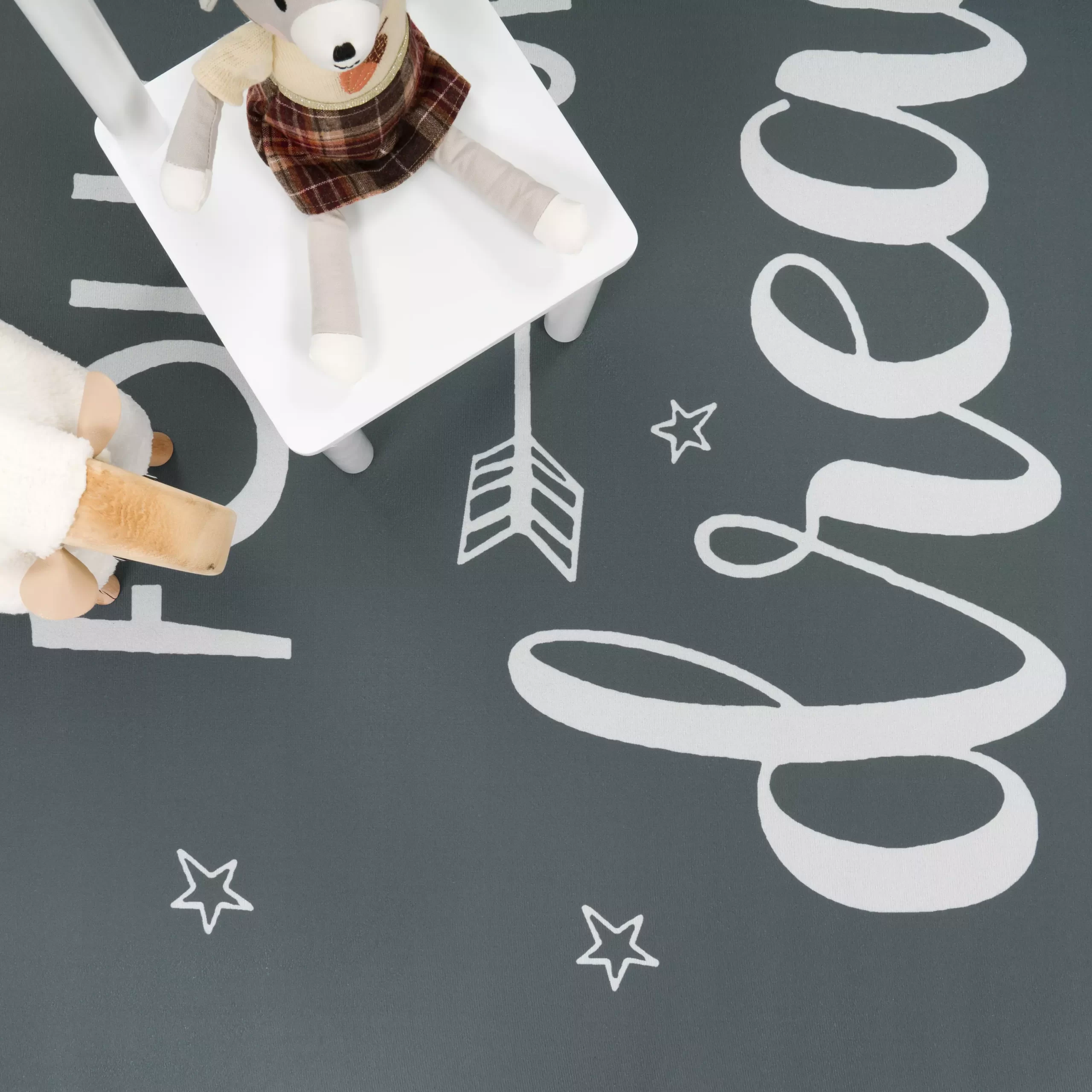 Waschbarer Kinderteppich Aleynia Grau 80x150 Cm – Bild 4