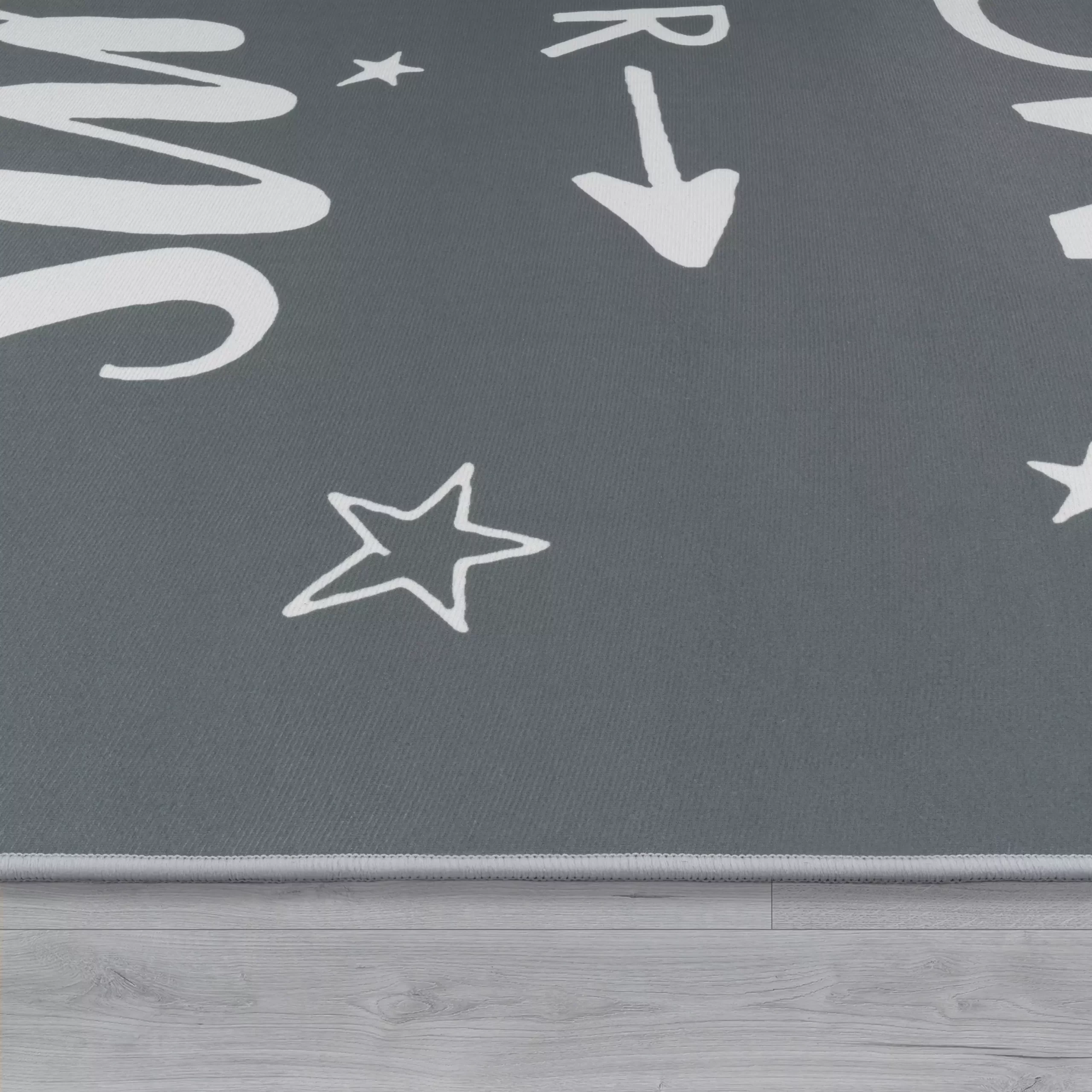 Waschbarer Kinderteppich Aleynia Grau 80x150 Cm – Bild 3