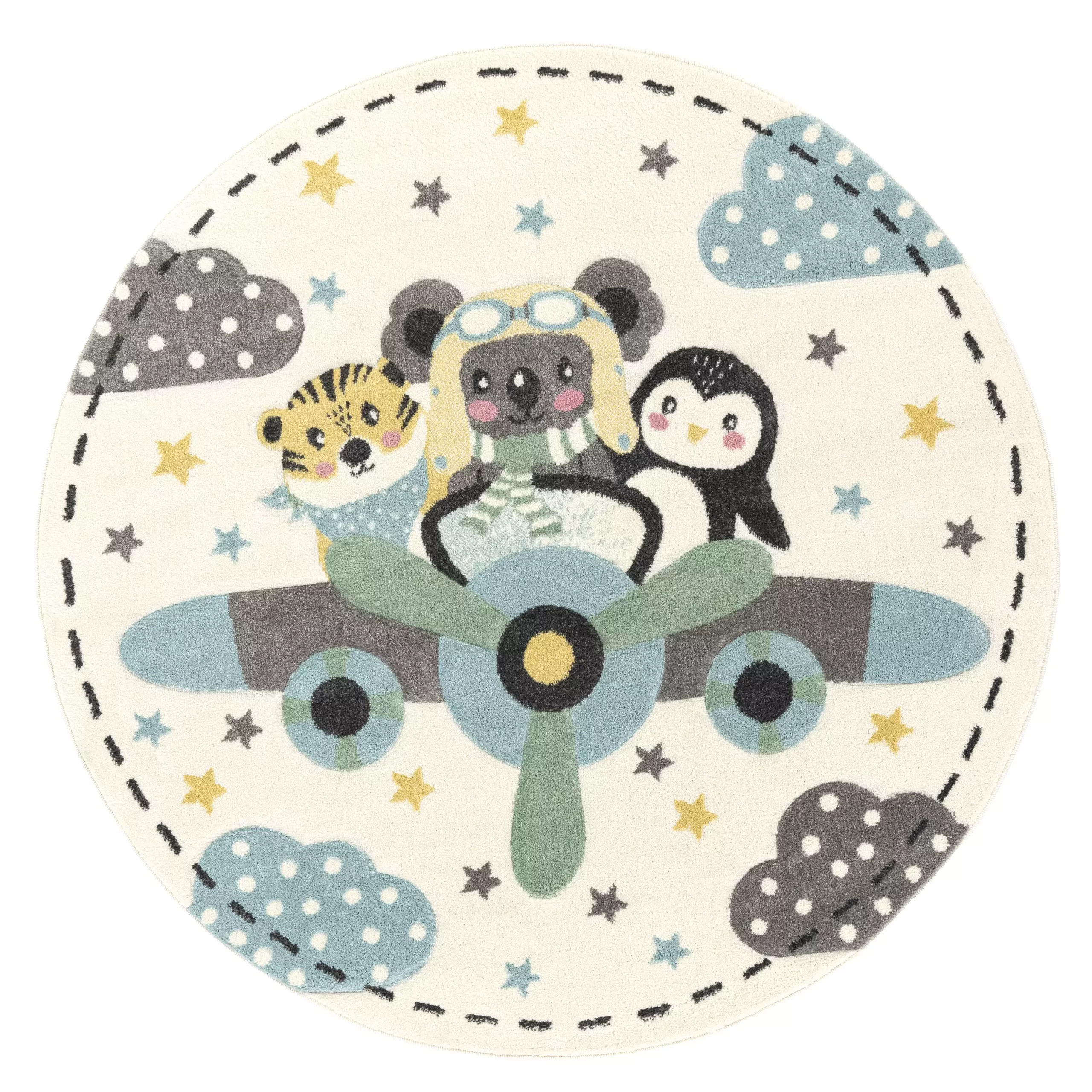 Kinderteppich Pino Beige 120 Cm Rund