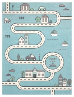 Moderner-Teppich Diamora Blau 133 Cm Quadrat