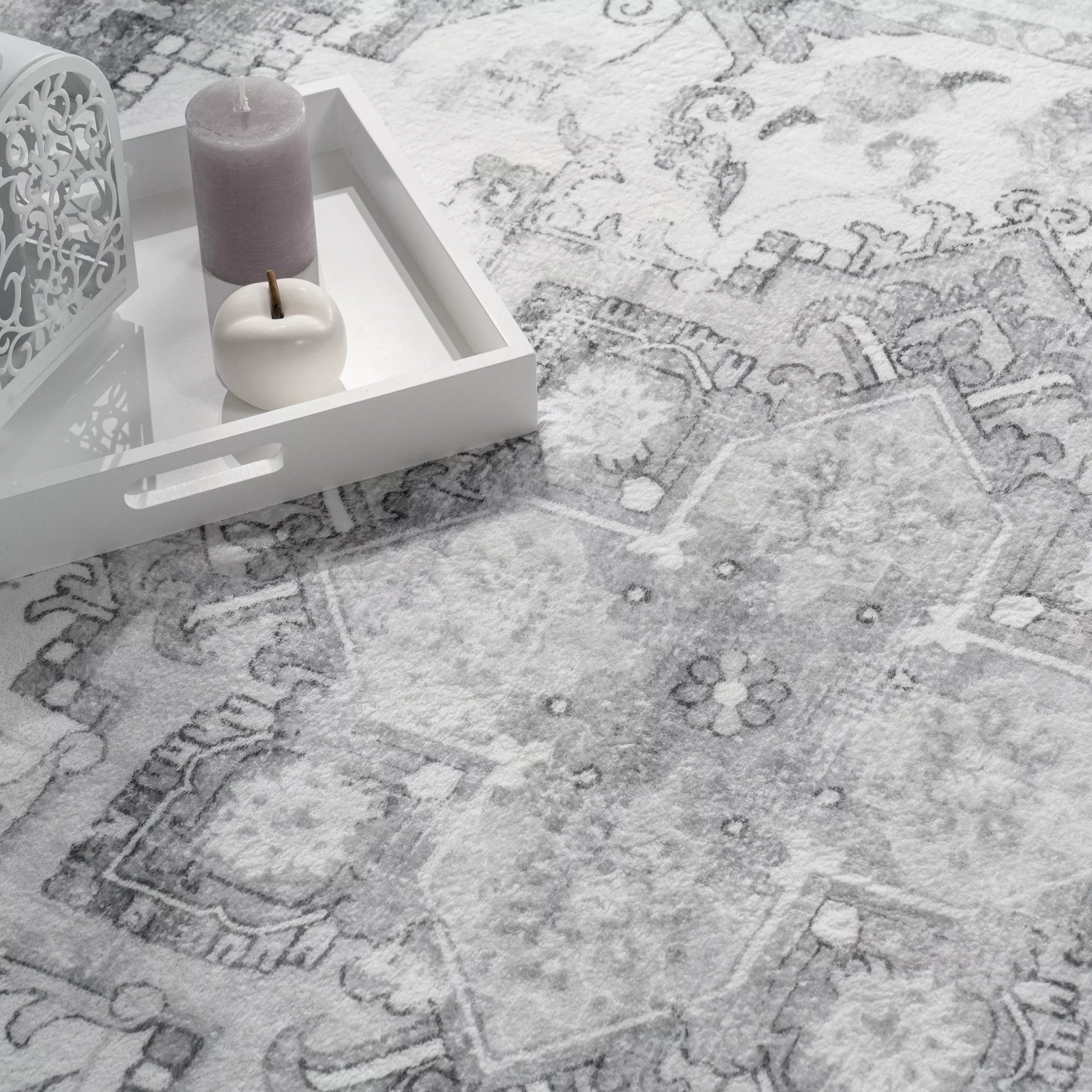 Waschbarer Teppich Cambria Grau 160x220 Cm – Bild 3