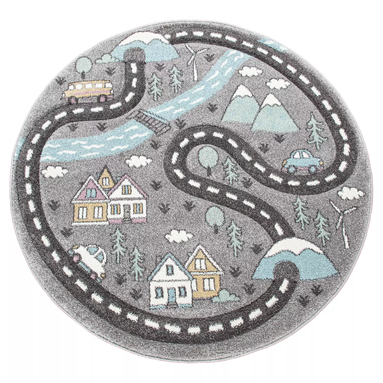 Runder Kinderteppich Viotta Grau 120 Cm Rund – Bild 3