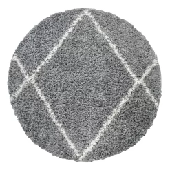 Shaggy-Teppich Kalea Grau 120 Cm Rund