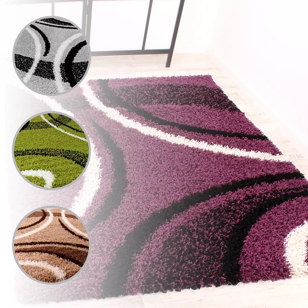 Shaggy-Teppich Maracuja Grün 120x170 Cm – Bild 4