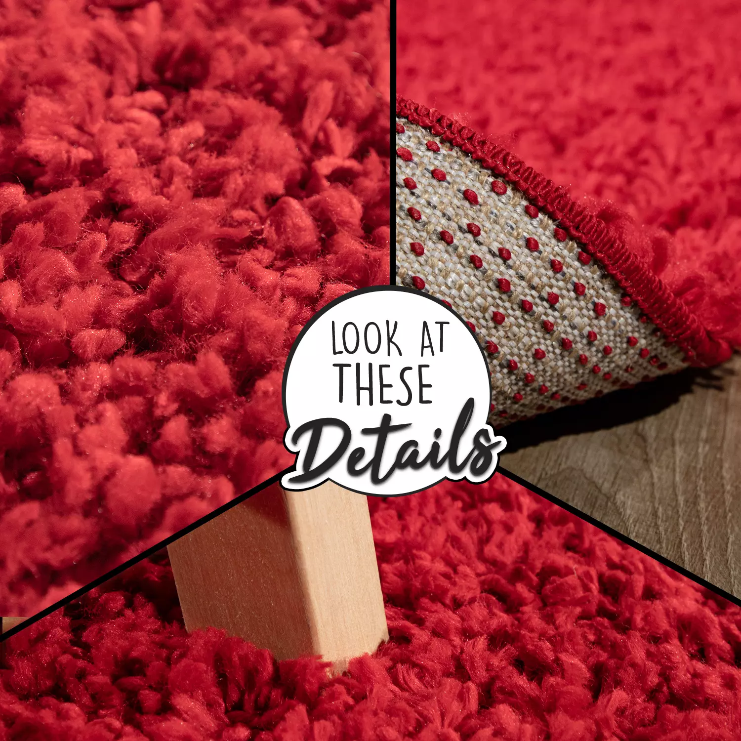 Shaggy-Teppich Skyline Rot 120 Cm Rund