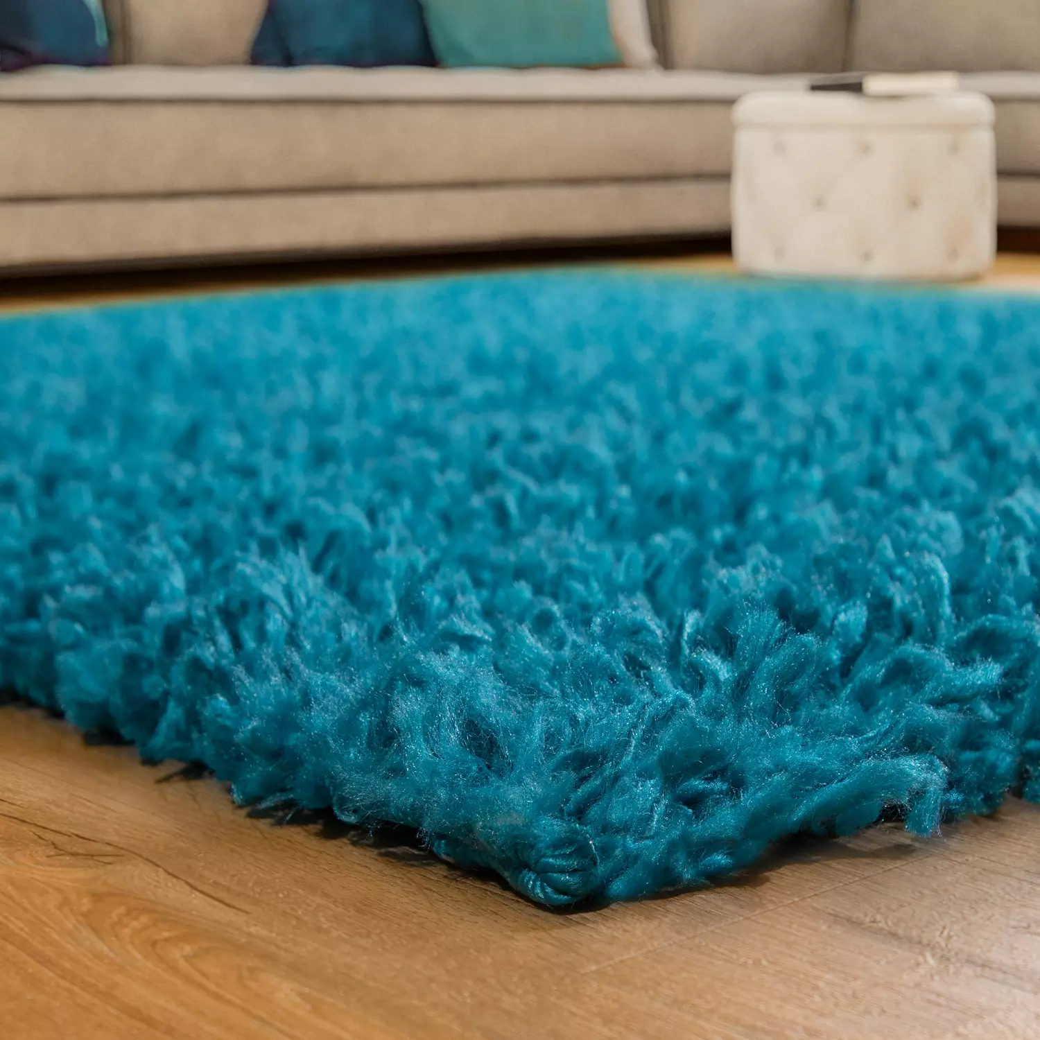 Shaggy-Teppich Skyline Türkis 120 Cm Rund – Bild 2