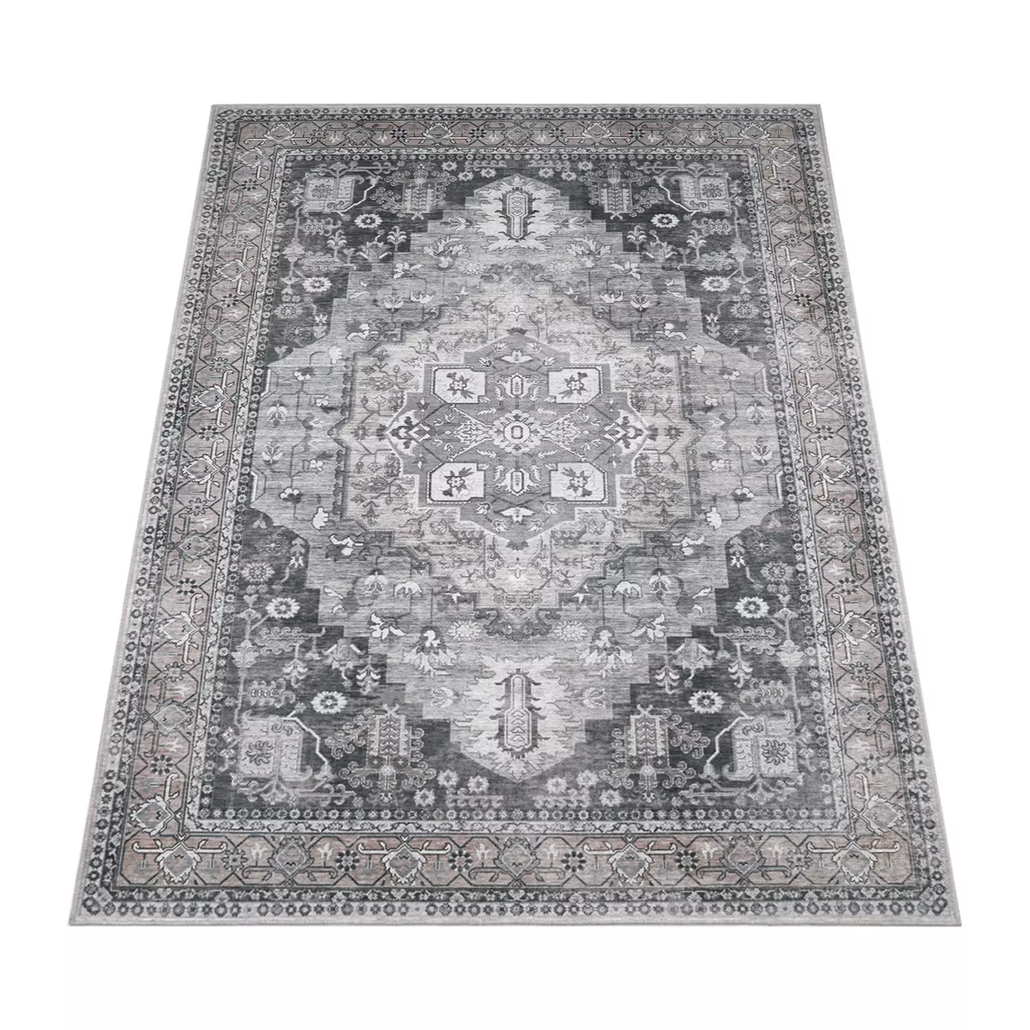 Waschbarer Teppich Bolero Grau 80x150 Cm – Bild 5