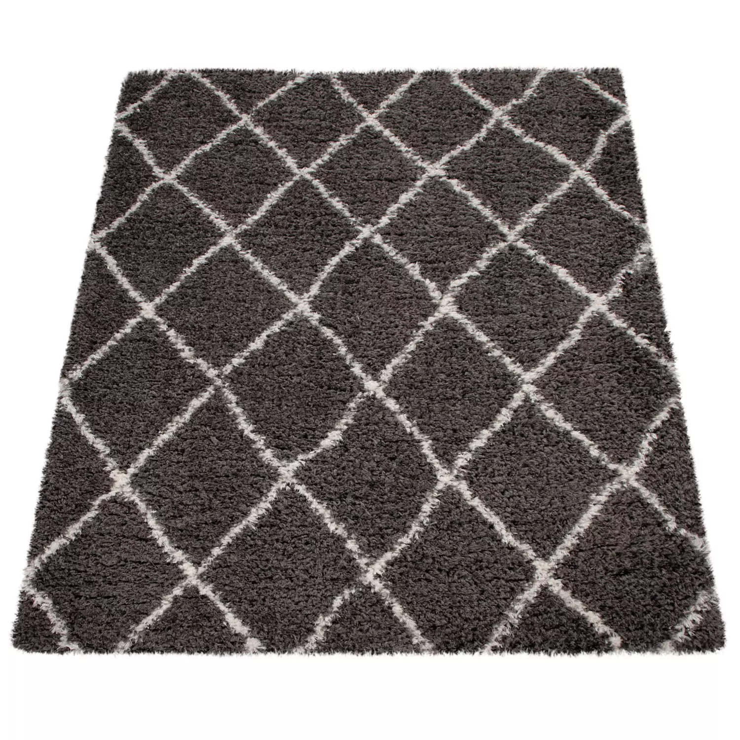 Hochflor-Teppich Mahara Grau 80x150 Cm – Bild 2