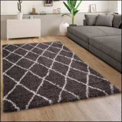 Hochflor-Teppich Mahara Grau 80x150 Cm