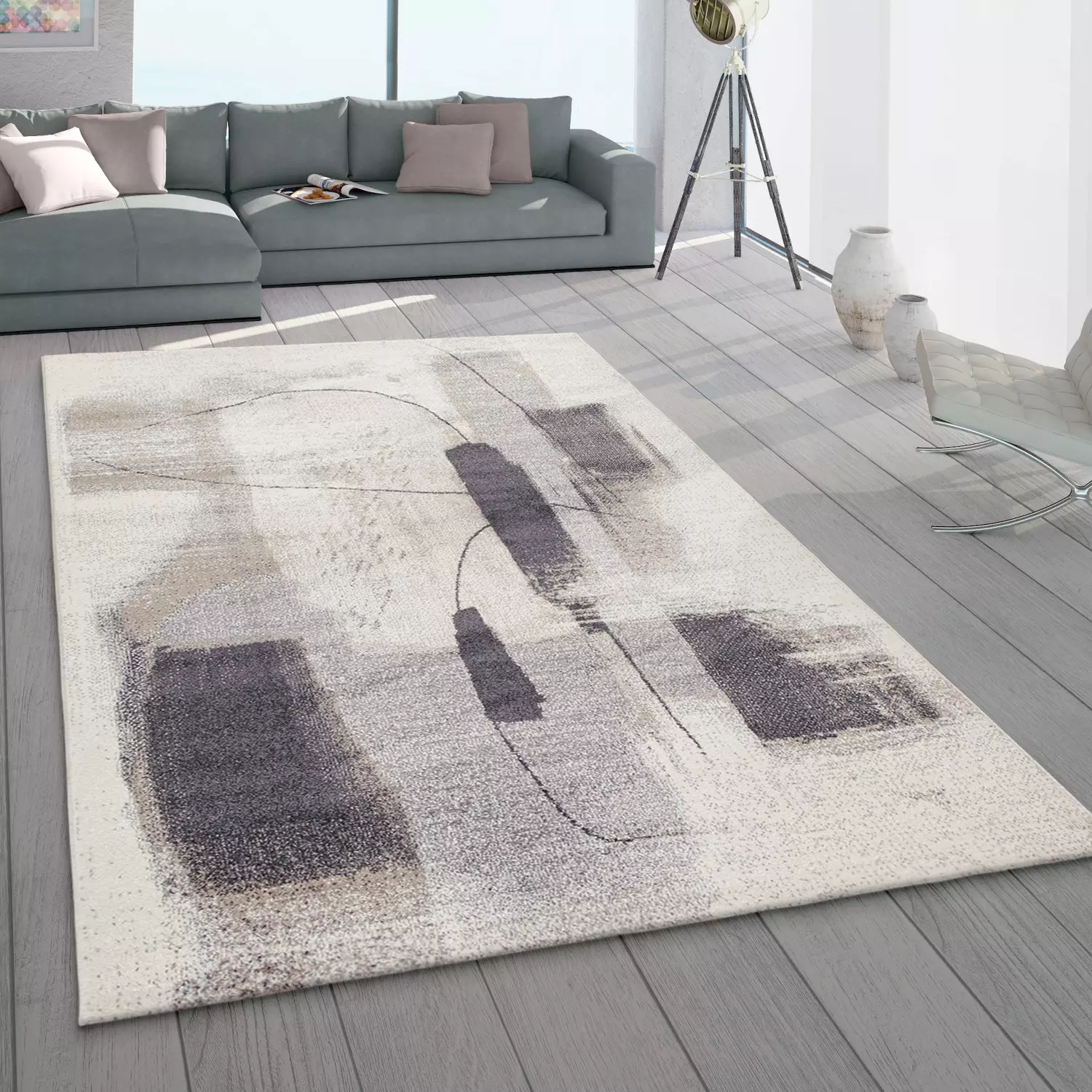 Moderner-Teppich Merano Beige 240x340 Cm – Bild 5