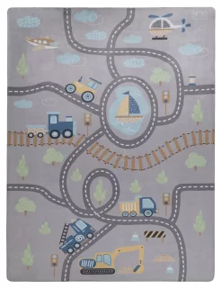 Waschbarer Kinderteppich Chiko Grau 80x150 Cm