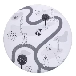 Waschbarer Kinderteppich Chiko Weiß 80 Cm Rund