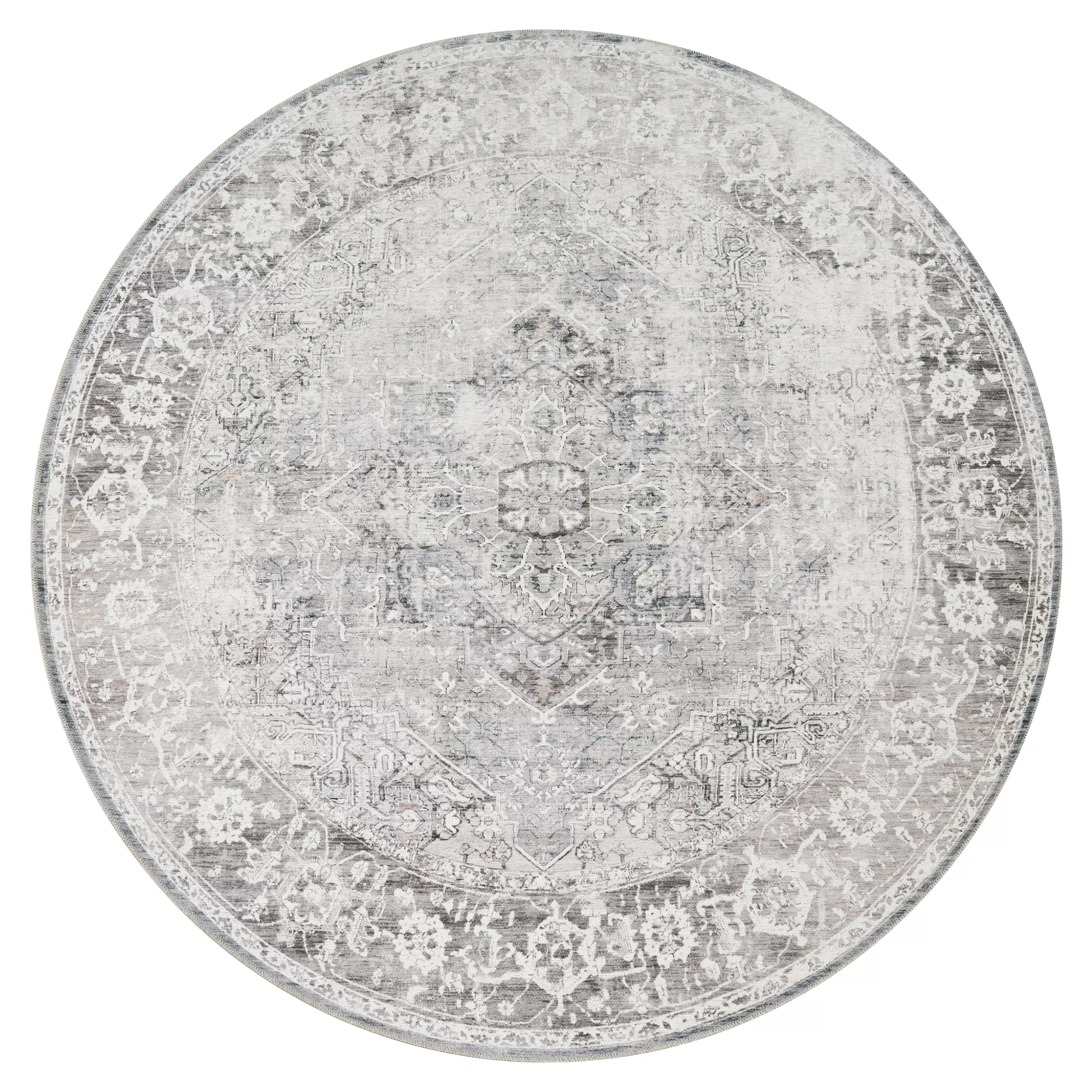 Waschbarer Teppich Leoni Beige 200 Cm Rund