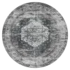 Waschbarer Teppich Leoni Grau 120 Cm Rund